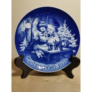 Bareuther Christmas Plate 1971 Weihnachten Waldsassen Bavaria Germany Porcelain